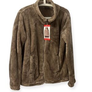 Soft  Faux Fur teddy jacket with high collar NWT